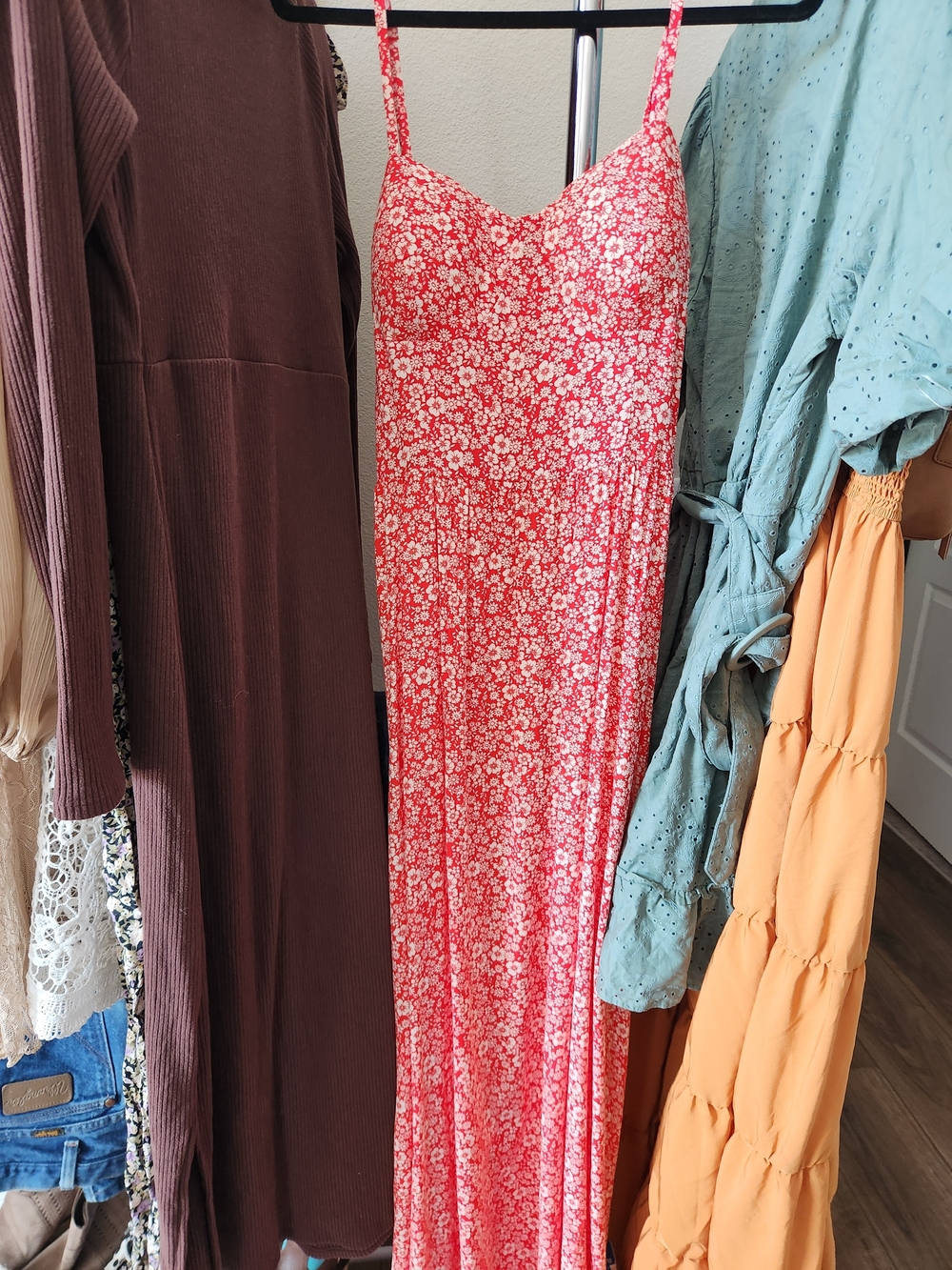 Lily Rose Red and White Floral Maxi Dress
